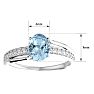Aquamarine Ring: Aquamarine Jewelry: 1 1/3 Carat Oval Shape Aquamarine and Diamond Ring In 14 Karat White Gold Image-5
