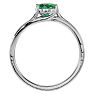 1 1/3 Carat Oval Shape Emerald and Diamond Ring In 14 Karat White Gold Image-3