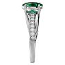1 1/3 Carat Oval Shape Emerald and Diamond Ring In 14 Karat White Gold Image-4