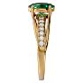 1 1/3 Carat Oval Shape Emerald and Diamond Ring In 14 Karat Yellow Gold Image-4