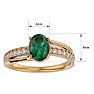 1 1/3 Carat Oval Shape Emerald and Diamond Ring In 14 Karat Yellow Gold Image-5