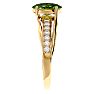 1 1/2 Carat Oval Shape Peridot and Diamond Ring In 14 Karat Yellow Gold Image-4