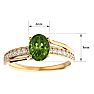 1 1/2 Carat Oval Shape Peridot and Diamond Ring In 14 Karat Yellow Gold Image-5