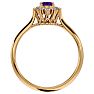 2/3 Carat Oval Shape Amethyst and Halo Diamond Ring In 14 Karat Yellow Gold Image-3