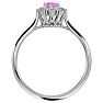 2/3 Carat Oval Shape Pink Topaz and Halo Diamond Ring In 14 Karat White Gold Image-3