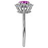 2/3 Carat Oval Shape Pink Topaz and Halo Diamond Ring In 14 Karat White Gold Image-4