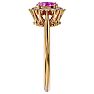 2/3 Carat Oval Shape Pink Topaz and Halo Diamond Ring In 14 Karat Yellow Gold Image-4