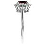 Garnet Ring: Garnet Jewelry: 2/3 Carat Oval Shape Garnet and Halo Diamond Ring In 14 Karat White Gold Image-4