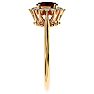 Garnet Ring: Garnet Jewelry: 2/3 Carat Oval Shape Garnet and Halo Diamond Ring In 14 Karat Yellow Gold Image-4