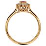 2/3 Carat Oval Shape Morganite and Halo Diamond Ring In 14 Karat Yellow Gold Image-3