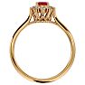 2/3 Carat Oval Shape Ruby and Halo Diamond Ring In 14 Karat Yellow Gold Image-3