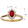 2/3 Carat Oval Shape Ruby and Halo Diamond Ring In 14 Karat Yellow Gold Image-5
