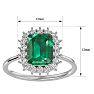 2 1/2 Carat Emerald and Halo Diamond Ring In 14K White Gold Image-5
