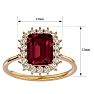 Garnet Ring: Garnet Jewelry: 3 Carat Garnet and Halo Diamond Ring In 14K Yellow Gold Image-5