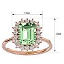 2 1/3 Carat Green Amethyst and Halo Diamond Ring In 14K Rose Gold Image-5