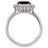 3 1/5 Carat Ruby and Halo Diamond Ring In 14K White Gold Image-3