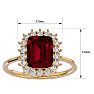 3 1/5 Carat Ruby and Halo Diamond Ring In 14K Yellow Gold Image-5