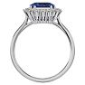 2 3/4 Carat Tanzanite and Halo Diamond Ring In 14K White Gold Image-3
