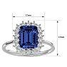 2 3/4 Carat Tanzanite and Halo Diamond Ring In 14K White Gold Image-5