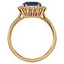 2 3/4 Carat Tanzanite and Halo Diamond Ring In 14K Yellow Gold Image-3