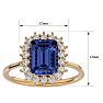 2 3/4 Carat Tanzanite and Halo Diamond Ring In 14K Yellow Gold Image-5