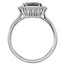 2-1/3 Carat Octagon Shape Mystic Topaz Ring With Diamond Halo In 14 Karat White Gold Image-3