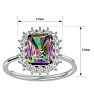 2-1/3 Carat Octagon Shape Mystic Topaz Ring With Diamond Halo In 14 Karat White Gold Image-5