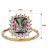 2-1/3 Carat Octagon Shape Mystic Topaz Ring With Diamond Halo In 14 Karat Yellow Gold Image-5
