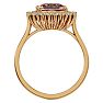 3-1/2 Carat Cushion Cut Morganite and Halo Diamond Ring In 14K Yellow Gold Image-3