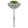 3 Carat Cushion Cut Peridot and Halo Diamond Ring In 14K White Gold Image-4