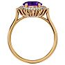 2 3/4 Carat Oval Shape Amethyst and Halo Diamond Ring In 14 Karat Yellow Gold Image-3