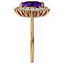 2 3/4 Carat Oval Shape Amethyst and Halo Diamond Ring In 14 Karat Yellow Gold Image-4
