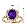 2 3/4 Carat Oval Shape Amethyst and Halo Diamond Ring In 14 Karat Yellow Gold Image-5