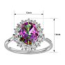 2-3/4 Carat Oval Shape Mystic Topaz Ring With Diamond Halo In 14 Karat White Gold Image-5