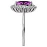 3 3/4 Carat Oval Shape Pink Topaz and Halo Diamond Ring In 14 Karat White Gold Image-4