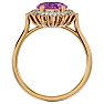 3 3/4 Carat Oval Shape Pink Topaz and Halo Diamond Ring In 14 Karat Yellow Gold Image-3