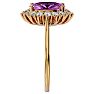3 3/4 Carat Oval Shape Pink Topaz and Halo Diamond Ring In 14 Karat Yellow Gold Image-4