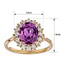 3 3/4 Carat Oval Shape Pink Topaz and Halo Diamond Ring In 14 Karat Yellow Gold Image-5
