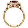 Garnet Ring: Garnet Jewelry: 3.60 Carat Oval Shape Garnet and Halo Diamond Ring In 14 Karat Yellow Gold Image-3
