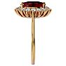 Garnet Ring: Garnet Jewelry: 3.60 Carat Oval Shape Garnet and Halo Diamond Ring In 14 Karat Yellow Gold Image-4