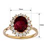Garnet Ring: Garnet Jewelry: 3.60 Carat Oval Shape Garnet and Halo Diamond Ring In 14 Karat Yellow Gold Image-5