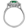 2 3/4 Carat Oval Shape Emerald and Halo Diamond Ring In 14 Karat White Gold Image-3