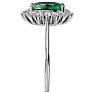2 3/4 Carat Oval Shape Emerald and Halo Diamond Ring In 14 Karat White Gold Image-4