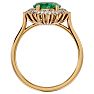 2 3/4 Carat Oval Shape Emerald and Halo Diamond Ring In 14 Karat Yellow Gold Image-3