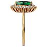 2 3/4 Carat Oval Shape Emerald and Halo Diamond Ring In 14 Karat Yellow Gold Image-4