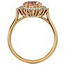 2-3/4 Carat Oval Shape Morganite and Halo Diamond Ring In 14 Karat Yellow Gold Image-3