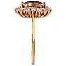 2-3/4 Carat Oval Shape Morganite and Halo Diamond Ring In 14 Karat Yellow Gold Image-4
