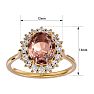 2-3/4 Carat Oval Shape Morganite and Halo Diamond Ring In 14 Karat Yellow Gold Image-5