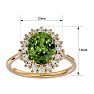 3 Carat Oval Shape Peridot and Halo Diamond Ring In 14 Karat Yellow Gold Image-5