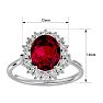 3.60 Carat Oval Shape Ruby and Halo Diamond Ring In 14 Karat White Gold Image-5